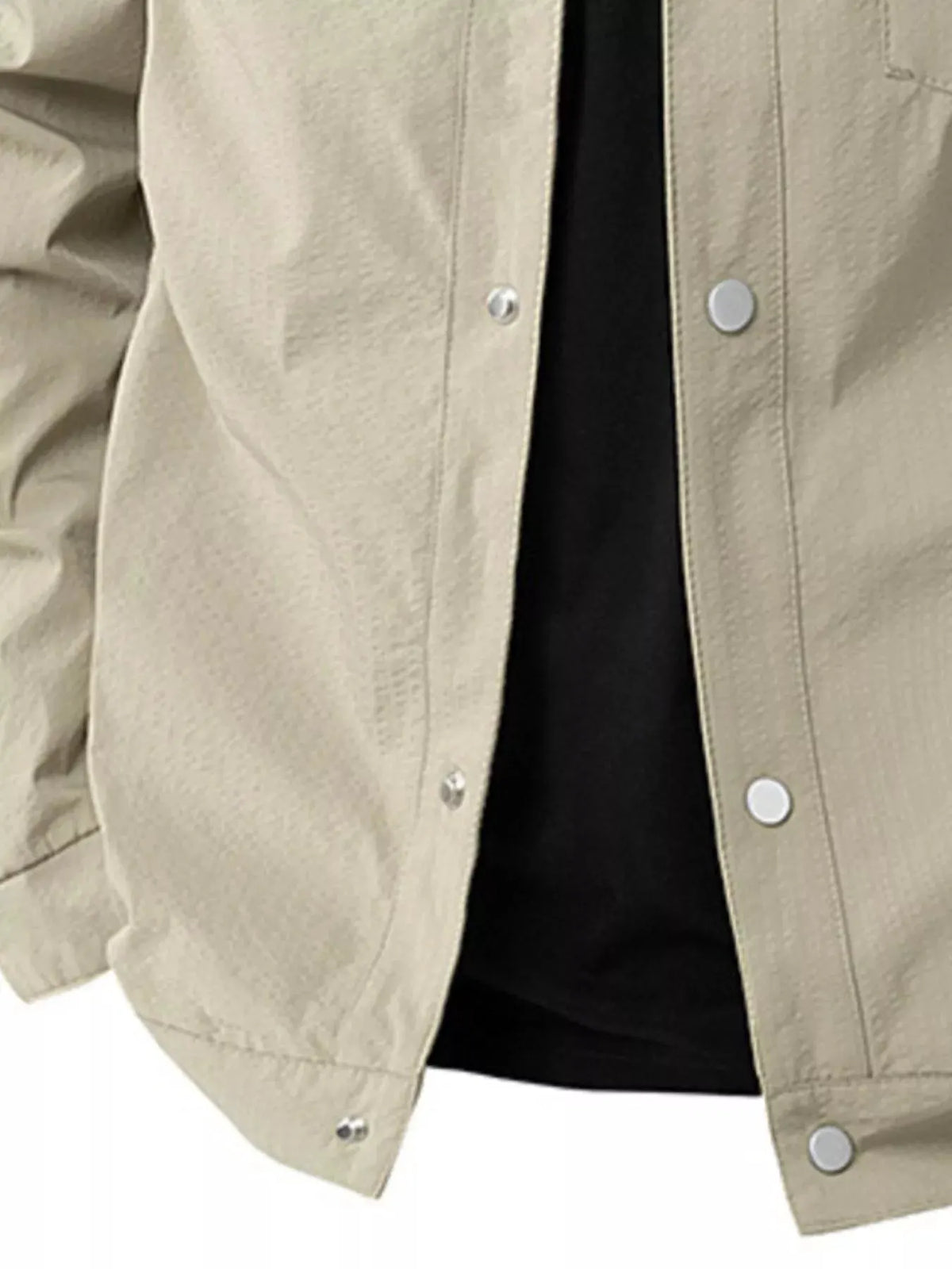 Men's Plus Size Lightweight Snap-Down Jacket by Trendsi