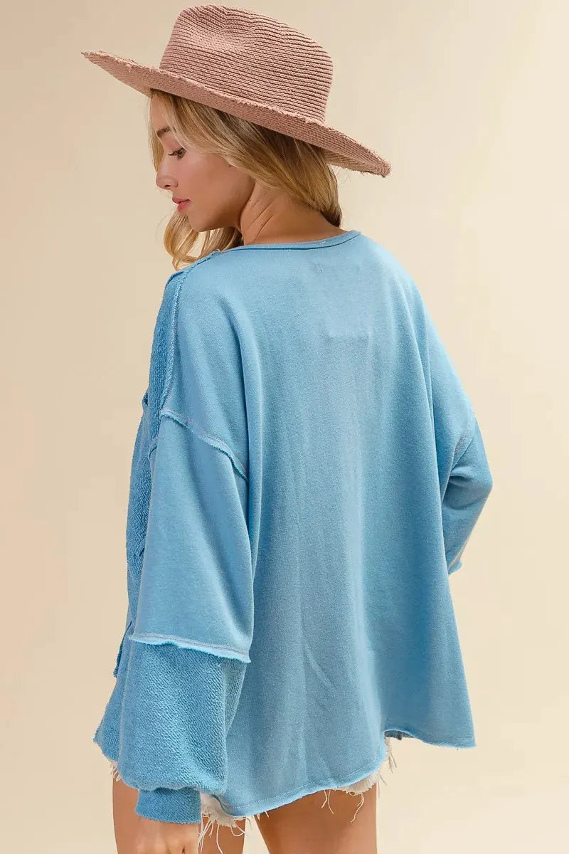 BiBi Oversized Pocket Front Sweatshirt by BiBi
