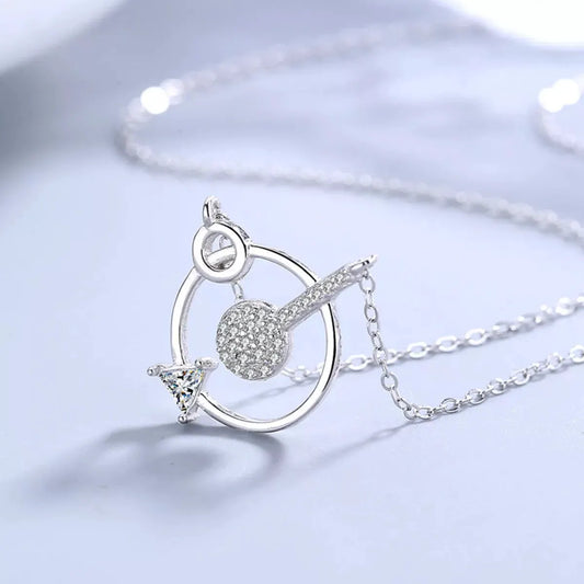 925 Sterling Silver Zircon Geometric Pendant Necklace by Partner Labels