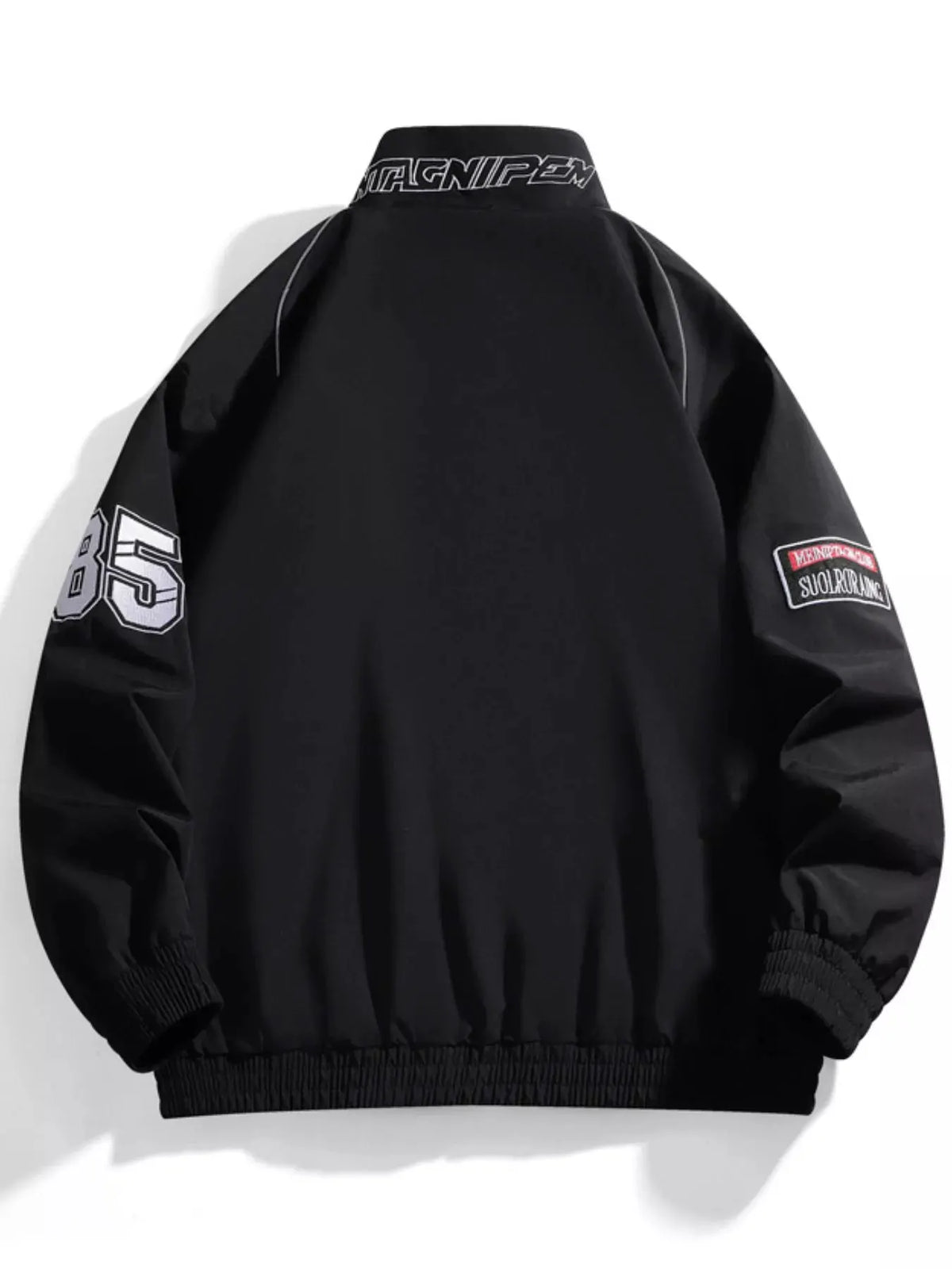 Men's Racing-Inspired Zip Up Bomber Jacket by Trendsi
