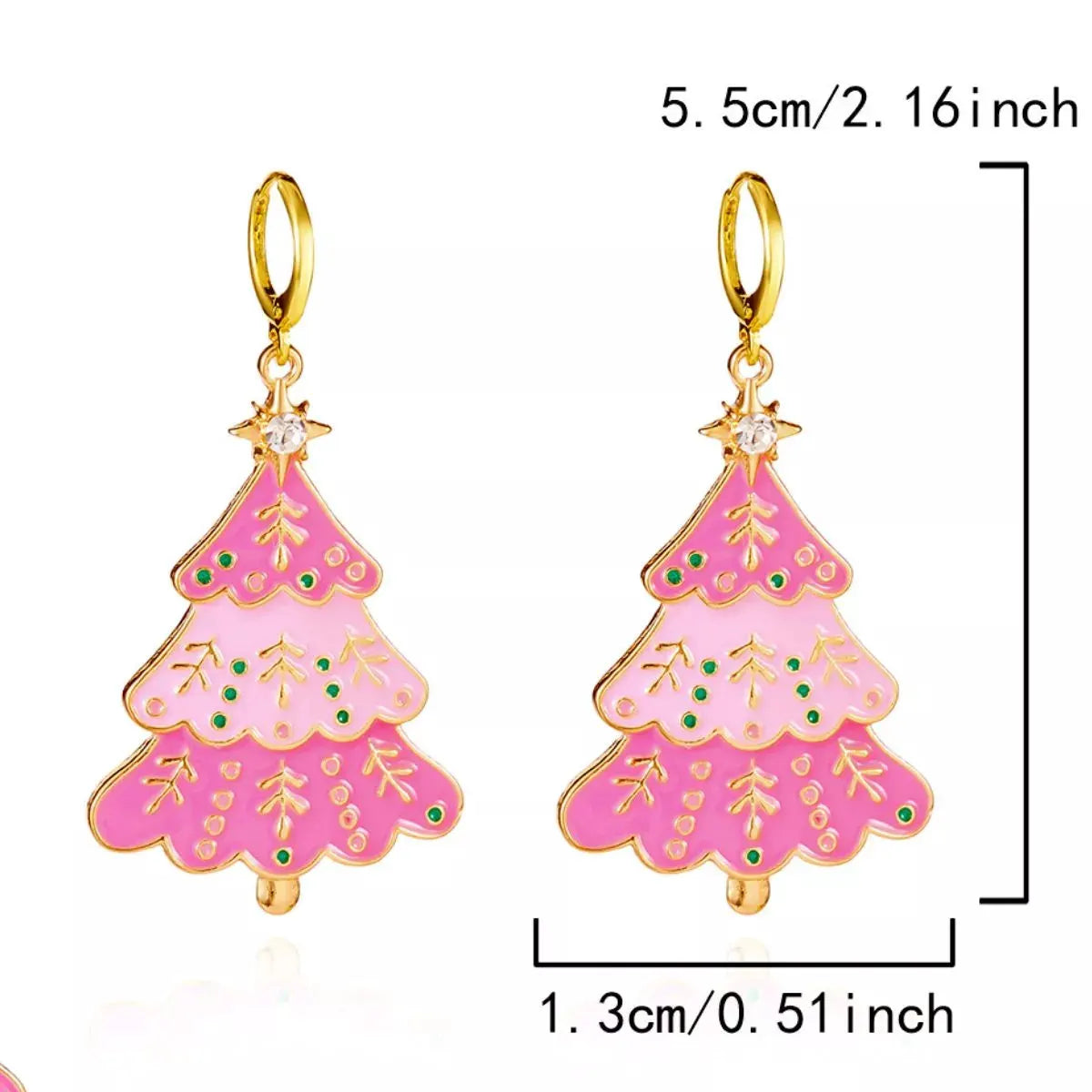 Christmas Tree Dangle Earrings by Partner Label