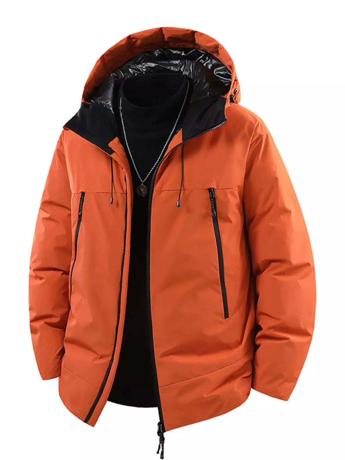 Men's Plus Size Zip Up Hooded Puffer Jacket by Partner Label