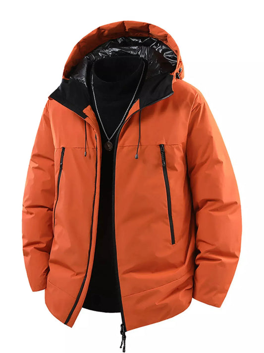 Men's Plus Size Zip Up Hooded Puffer Jacket by Partner Label