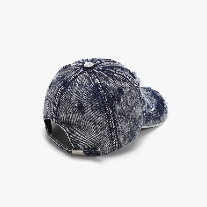 Distressed Cotton Baseball Cap by Partner Label