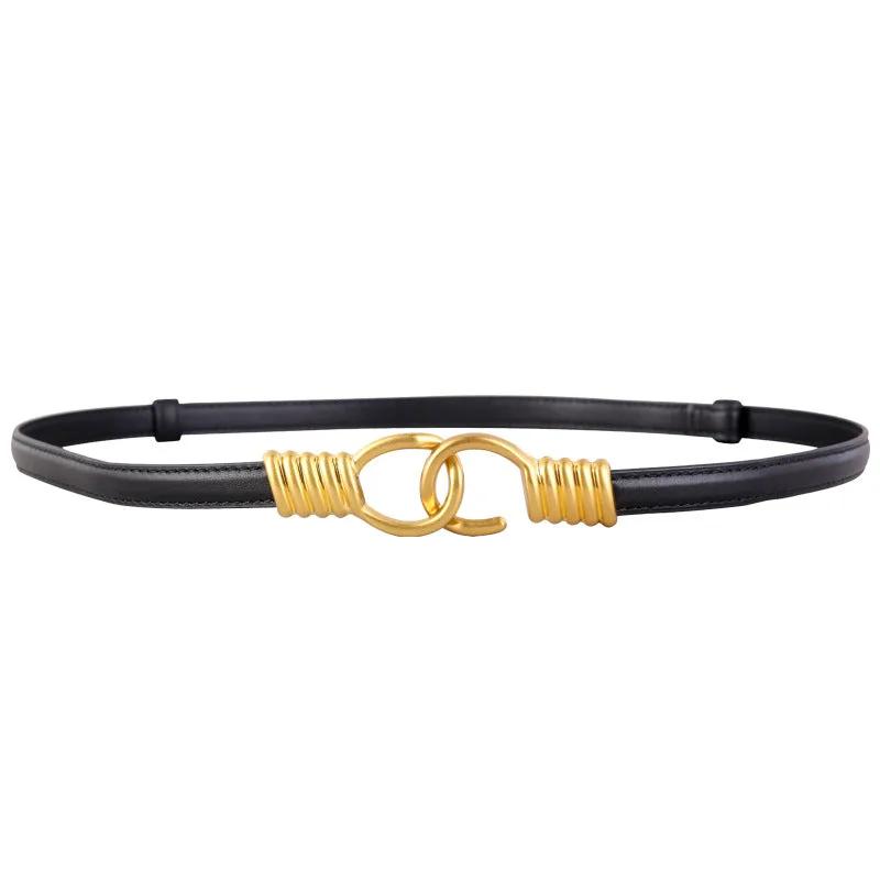 Hook Buckle Skinny Belt by Trendsi
