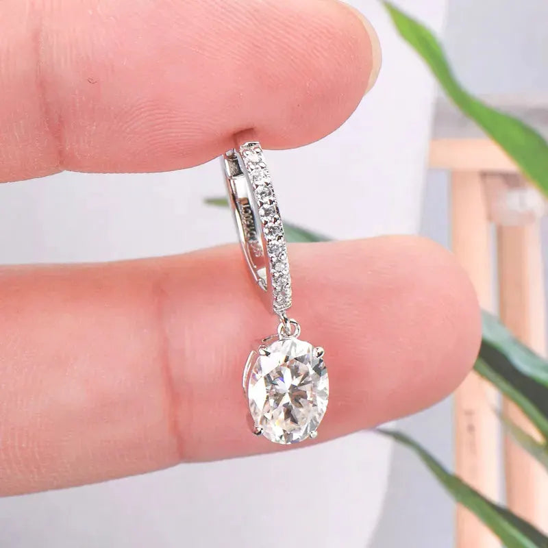 3 Carat Moissanite 925 Sterling Silver Earrings by Partner Label