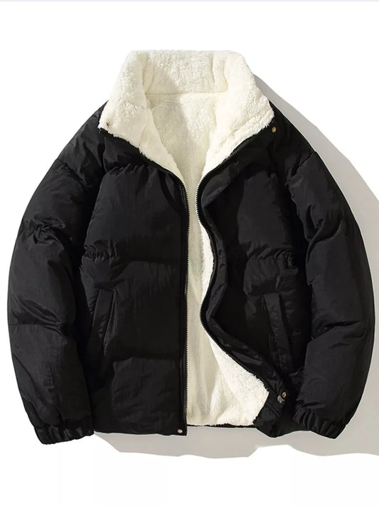 Men's Full Size Zip Up Fleece Puffer Jacket Plus Size by Partner Label
