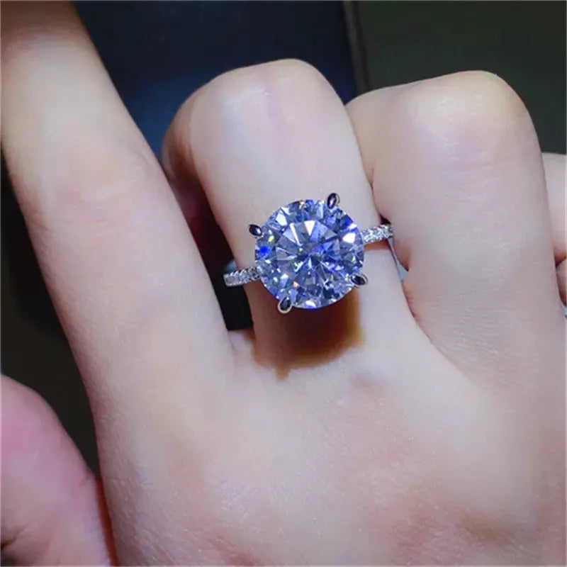 5 Carat Moissanite 925 Sterling Silver Ring by Partner Label
