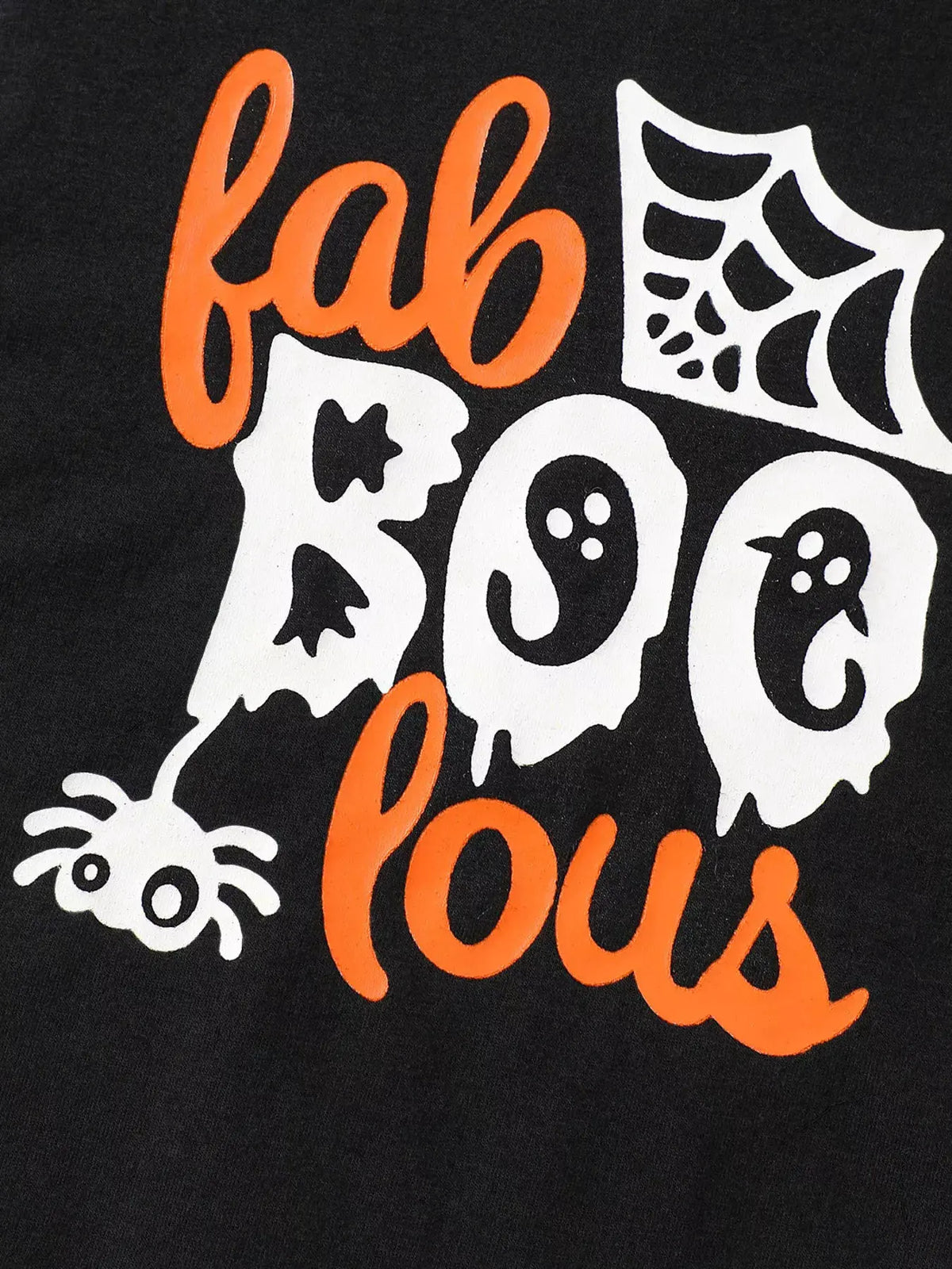 Children's Halloween 'Fab-Boo-Lous' Bat Wing Long Sleeve Top and Tulle Skirt Set by Trendsi