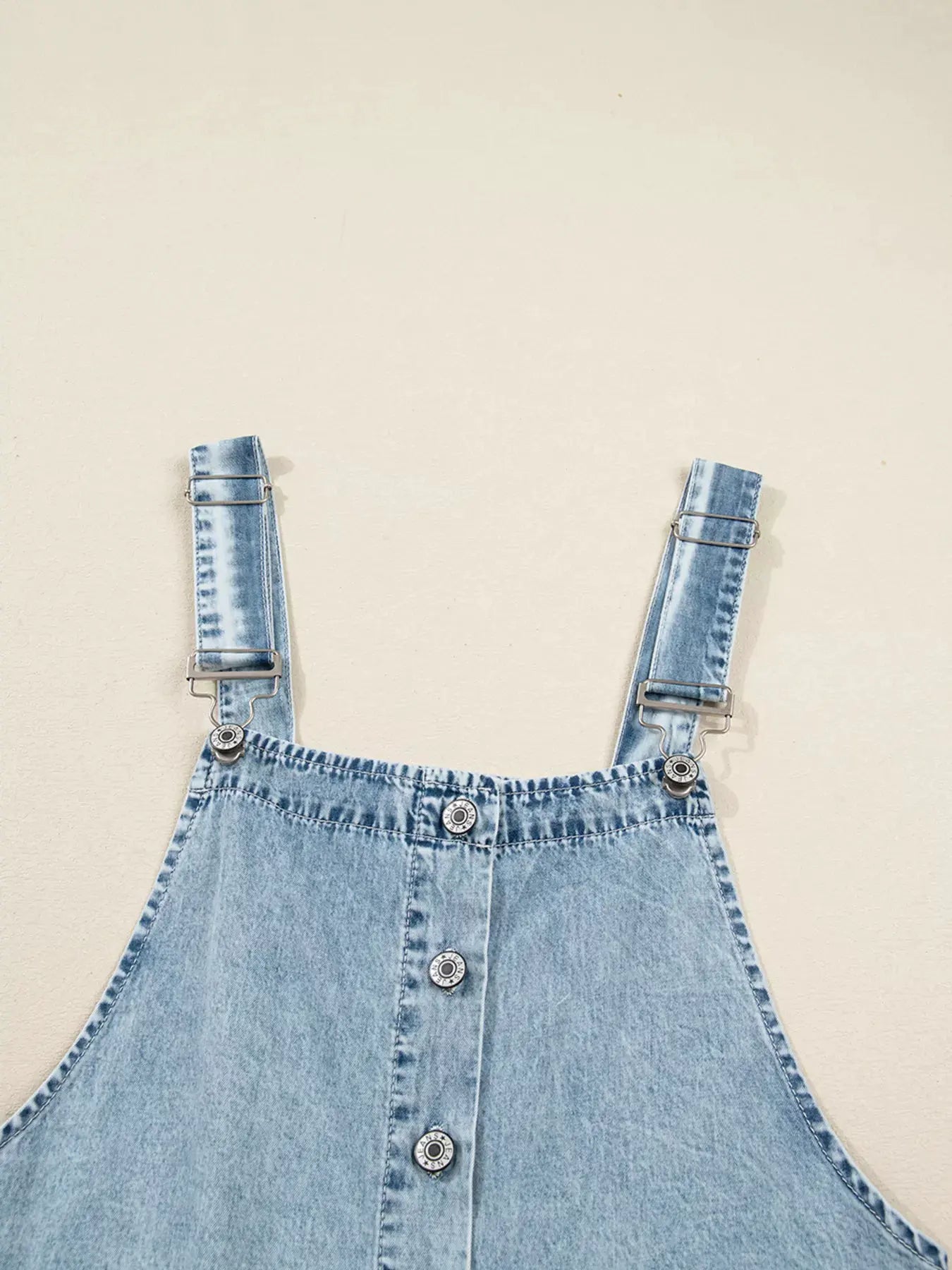 Tiered Flowy Overall Denim Dress by Partner Label