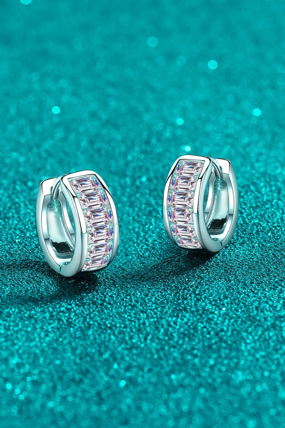 1.8 Carat Moissanite 925 Sterling Silver Huggie Earrings by Partner Label