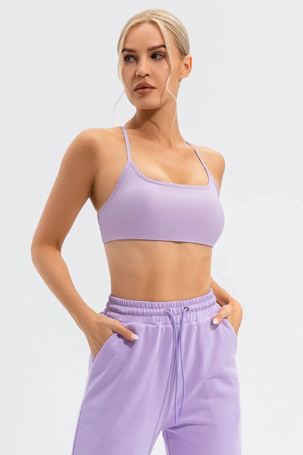 Crisscross Spaghetti Strap Active Cami by Partner Label