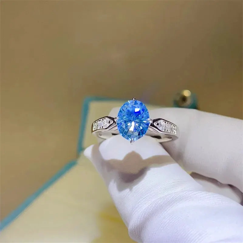 2 Carat Moissanite 925 Sterling Silver Ring by Partner Label