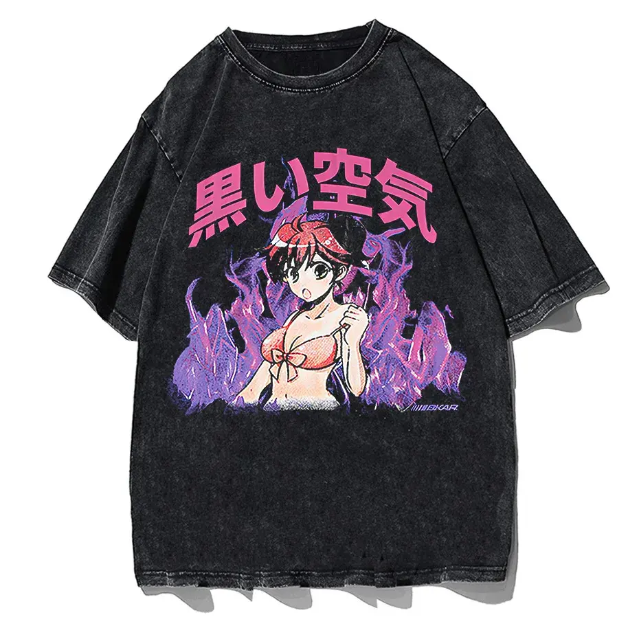 Japanese Anime Girl Oversized Streetwear T-Shirt by Vimost Shop