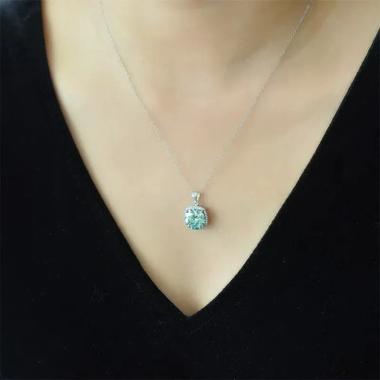 5 Carat Moissanite 925 Sterling Silver Pendant Necklace by Partner Labels