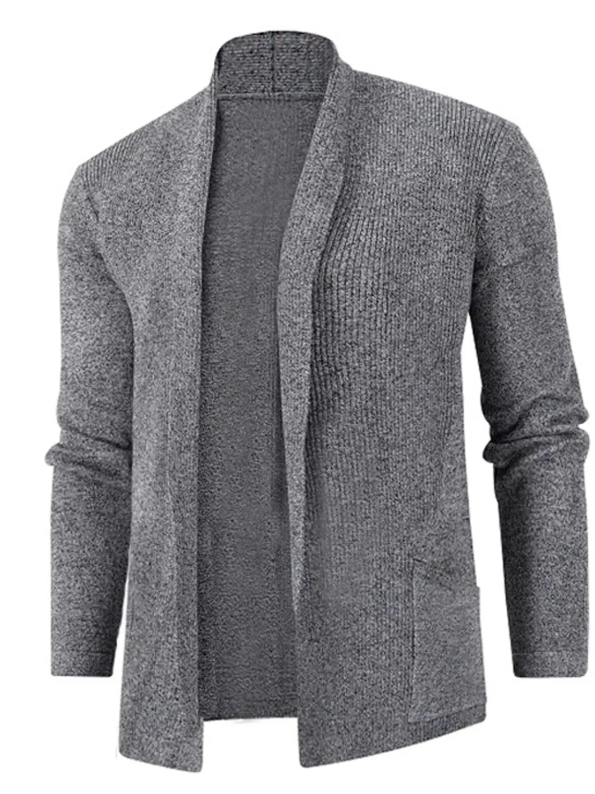 Men's Plus Size Long Sleeve Open Front Cardigan by Trendsi