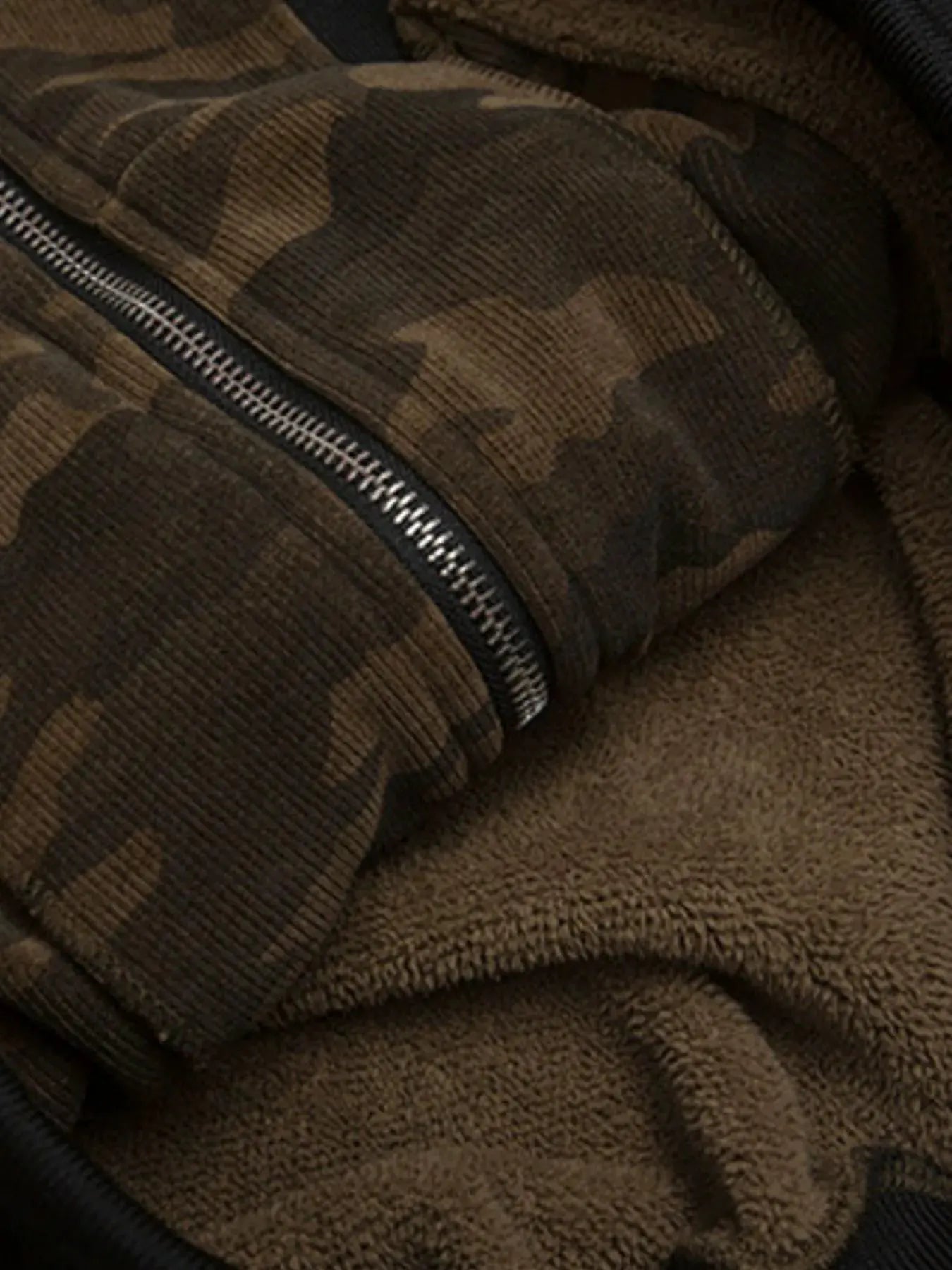 Men's Camouflage Faux Fur Hood Jacket by Partner Label