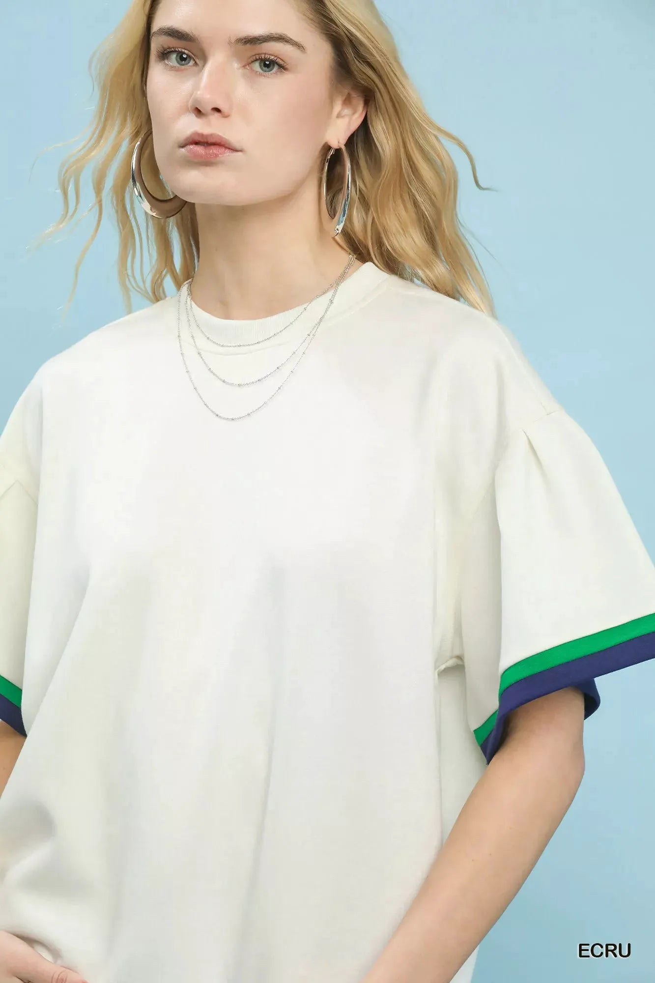 Umgee Contrast Trim Bell Sleeve Top by Umgee