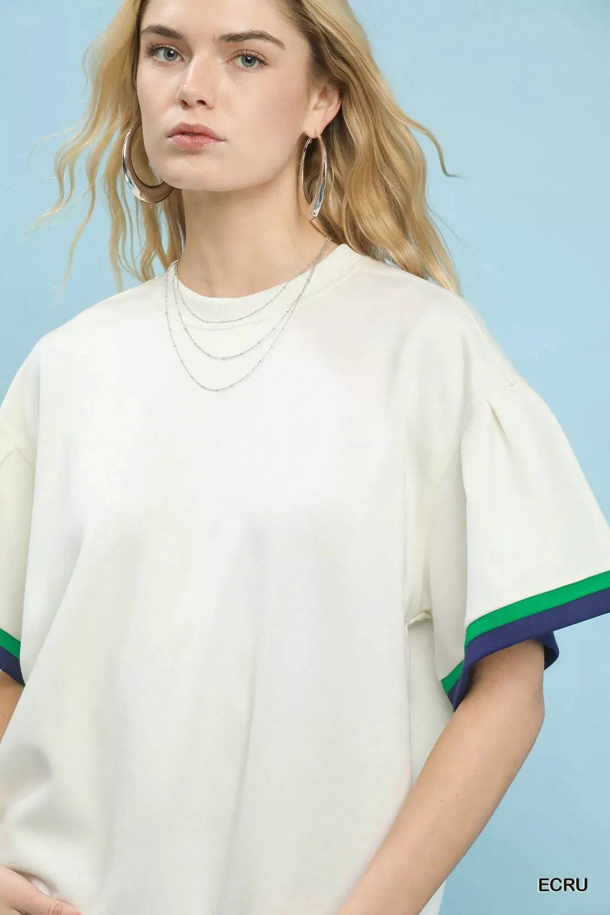 Umgee Contrast Trim Bell Sleeve Top by Umgee