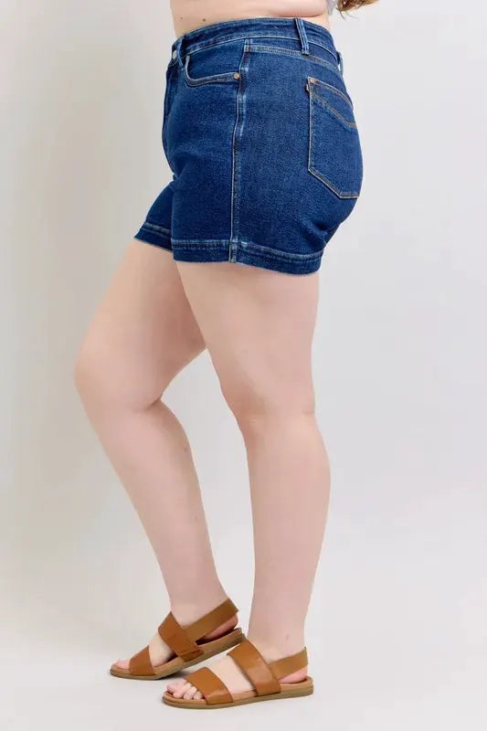 Judy Blue Full Size High Waist Tummy Control Denim Shorts Plus Size by Judy Blue