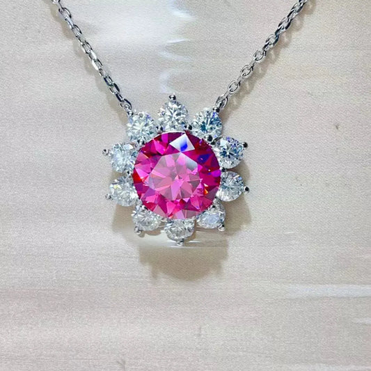 5 Carat Moissanite 925 Sterling Silver Pendant Necklace by Partner Labels