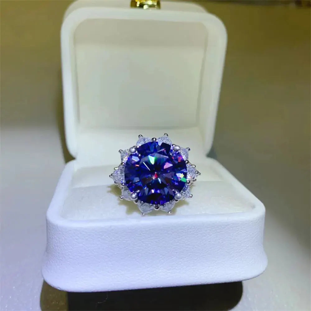 10 Carat Moissanite 925 Sterling Silver Ring by Partner Label