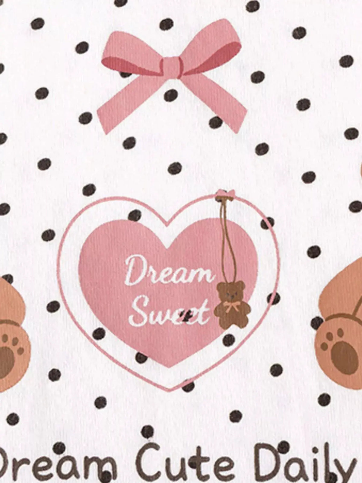 Children's Polka Dot Bear Long-Sleeve Top and Leggings Set by Trendsi