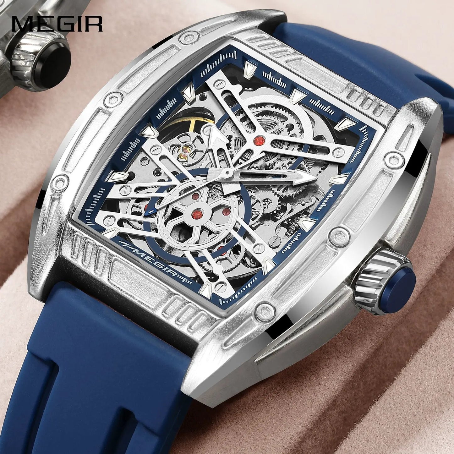 MEGIR Original Luxury Sport Watch for Men Silicone Band Automatic Mechanical Movement WristWatches Luminous Clock Reloj Hombre 8601 by MEGIR WATCH GROUP