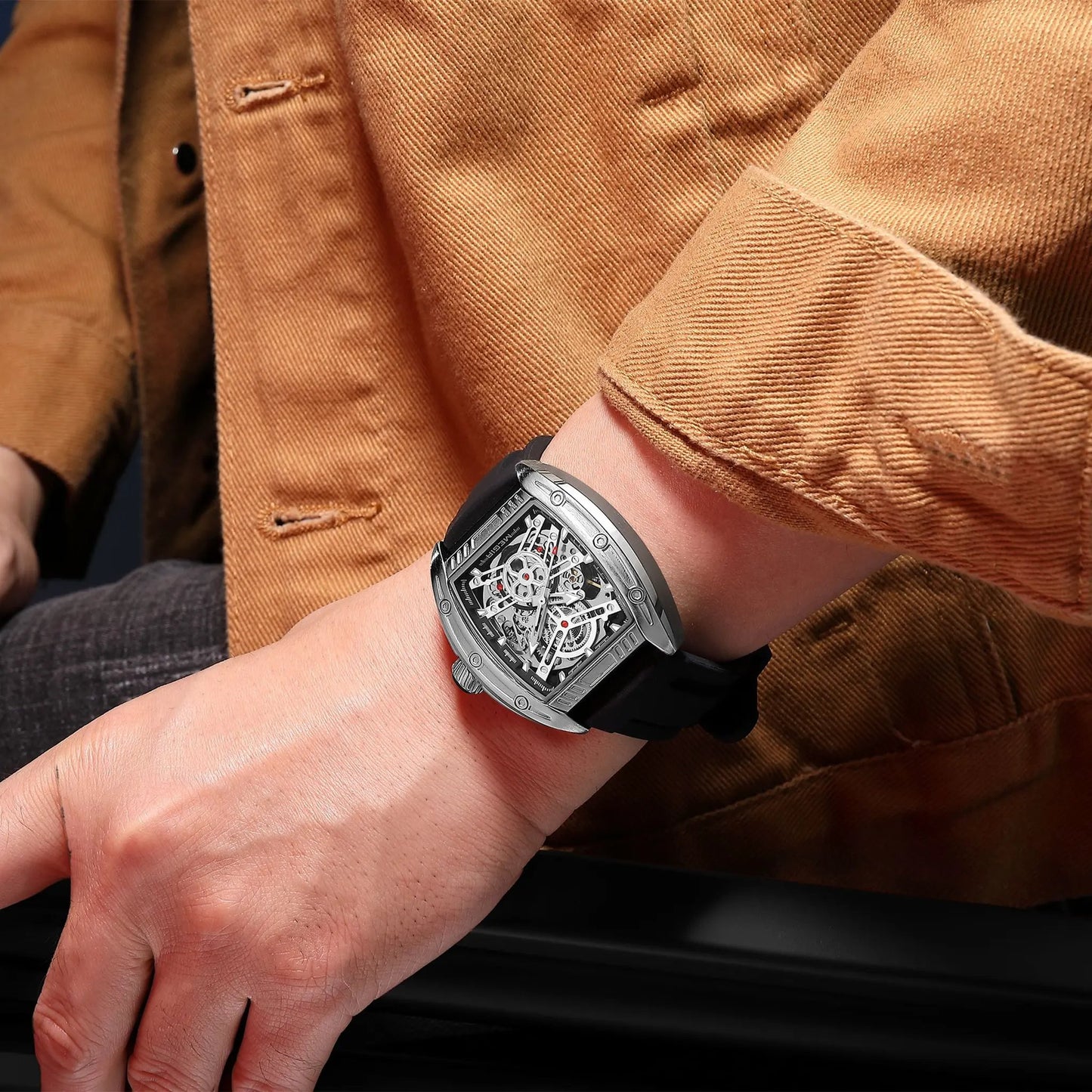 MEGIR Original Luxury Sport Watch for Men Silicone Band Automatic Mechanical Movement WristWatches Luminous Clock Reloj Hombre 8601 by MEGIR WATCH GROUP