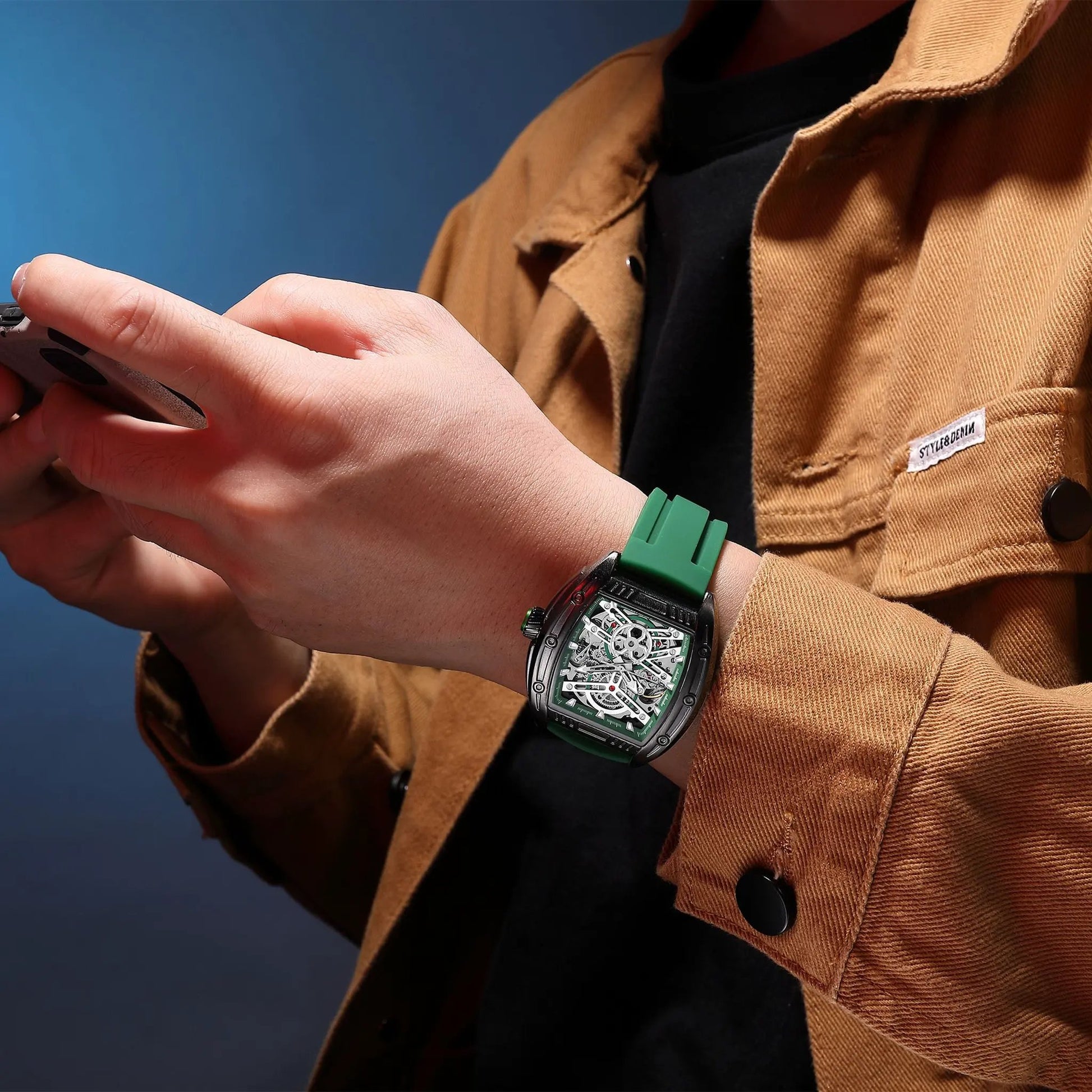 MEGIR Original Luxury Sport Watch for Men Silicone Band Automatic Mechanical Movement WristWatches Luminous Clock Reloj Hombre 8601 by MEGIR WATCH GROUP