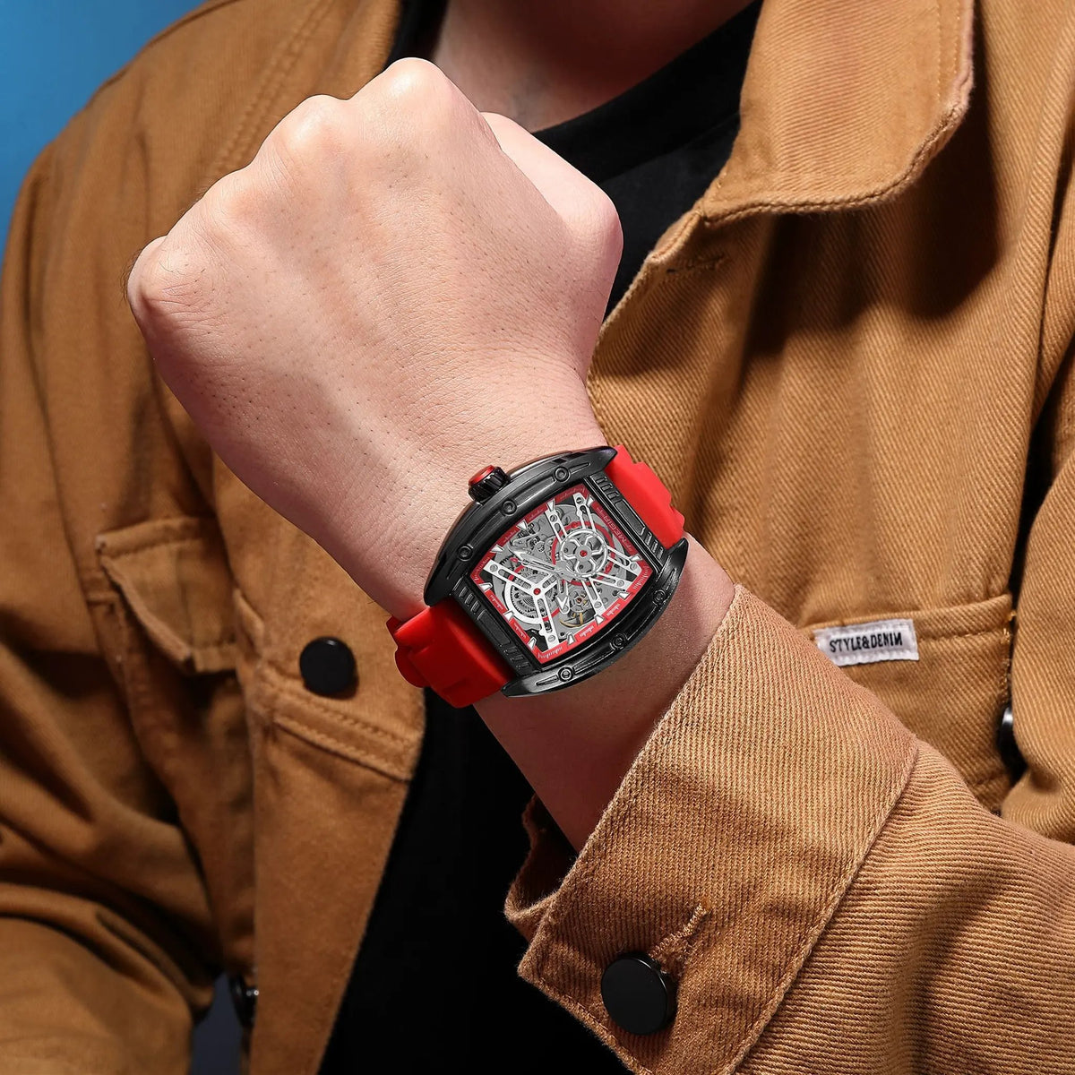 MEGIR Original Luxury Sport Watch for Men Silicone Band Automatic Mechanical Movement WristWatches Luminous Clock Reloj Hombre 8601 by MEGIR WATCH GROUP