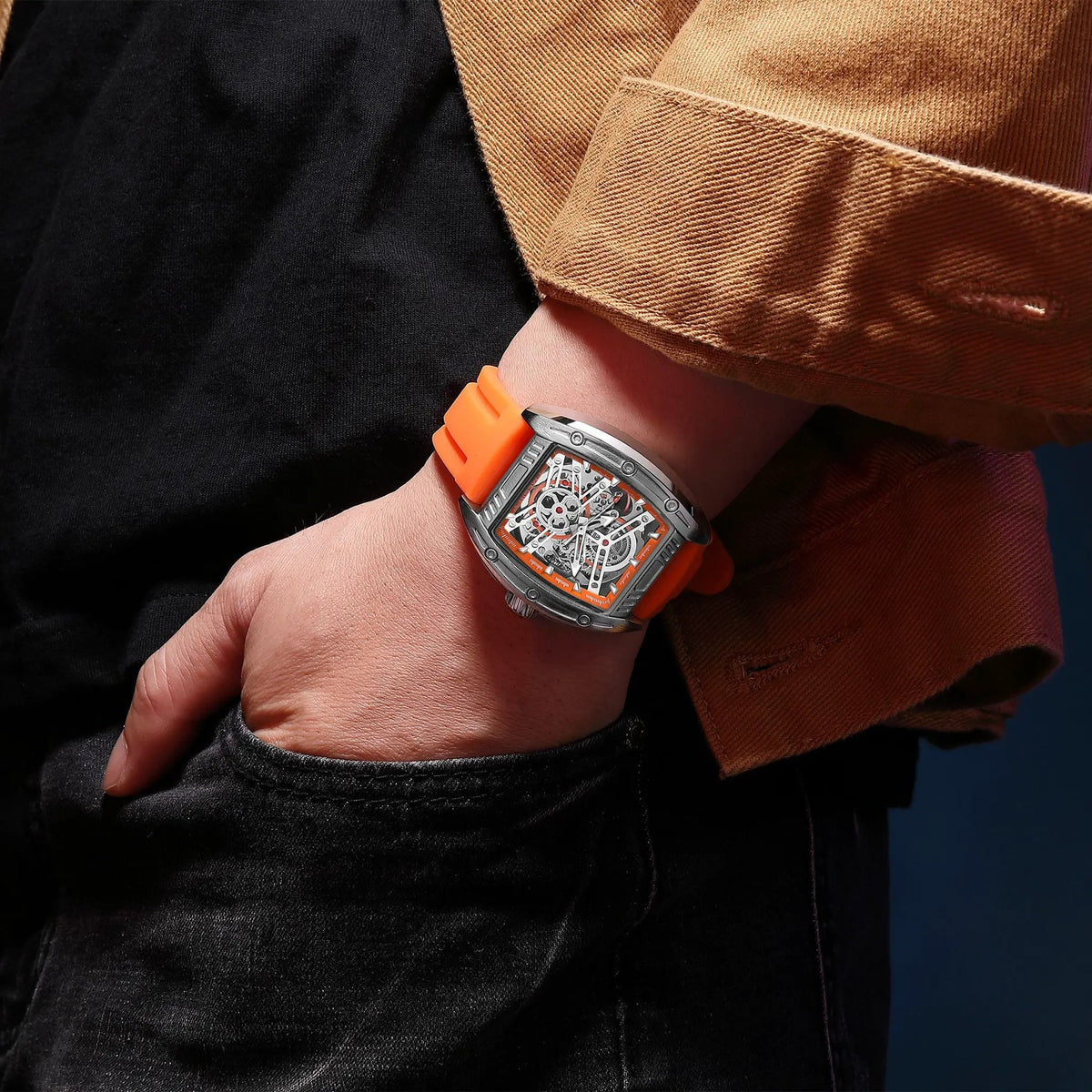 MEGIR Original Luxury Sport Watch for Men Silicone Band Automatic Mechanical Movement WristWatches Luminous Clock Reloj Hombre 8601 by MEGIR WATCH GROUP