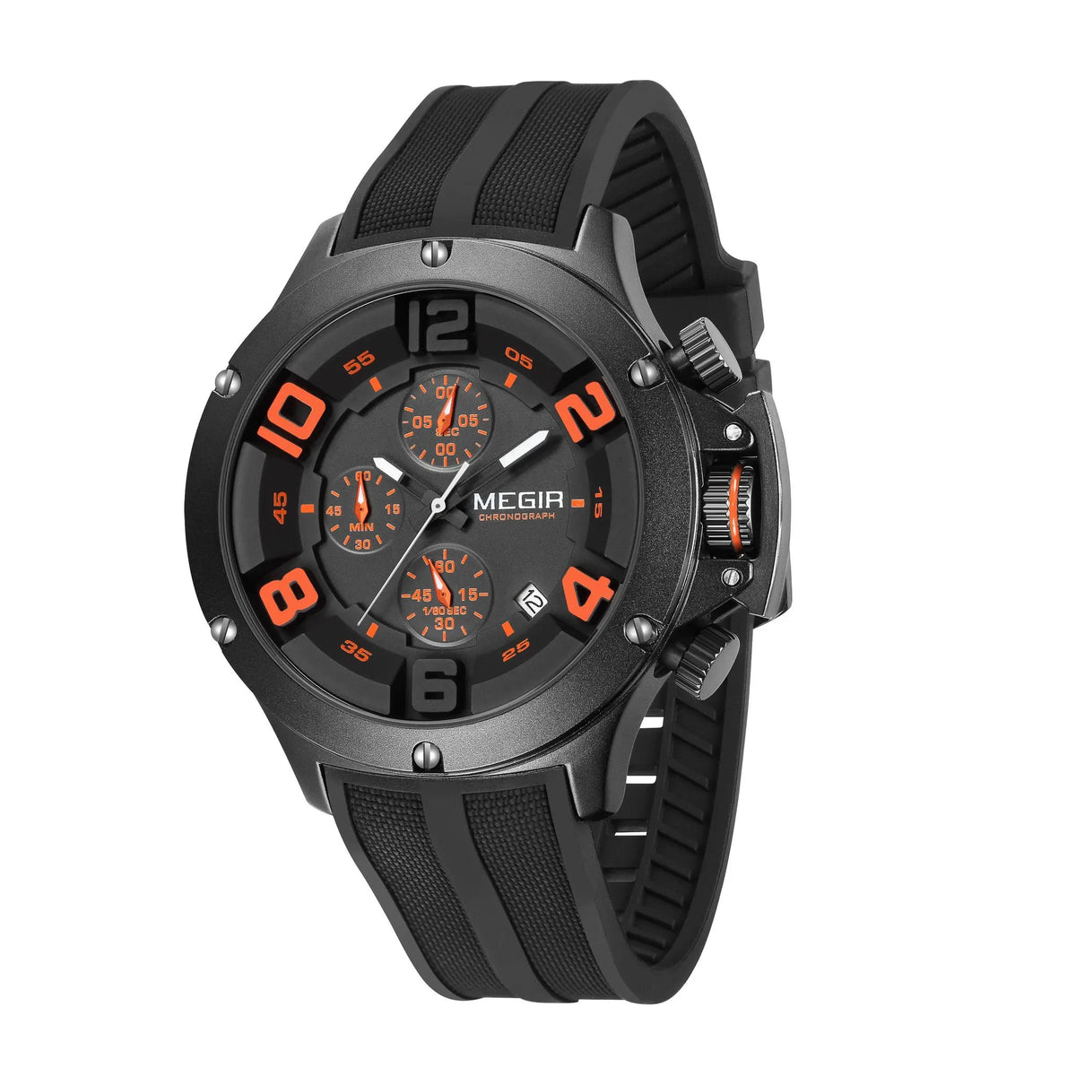 MEGIR Relogio Masculino Luxury Quartz Watch for Men Yellow Silicone Strap Military Sport WristWatch Chronograph with Auto Date 8115 by MEGIR WATCH GROUP