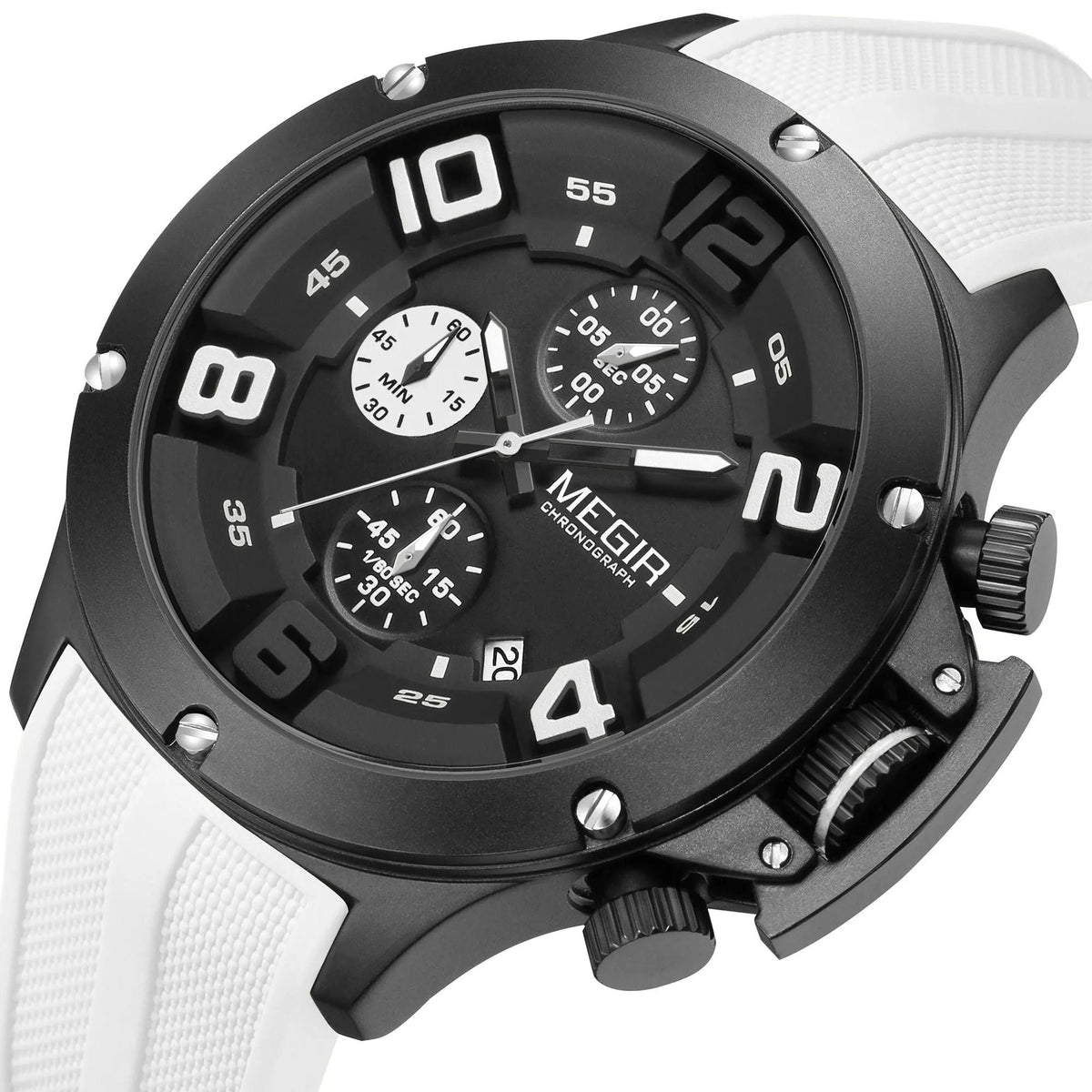 MEGIR Relogio Masculino Luxury Quartz Watch for Men Yellow Silicone Strap Military Sport WristWatch Chronograph with Auto Date 8115 by MEGIR WATCH GROUP