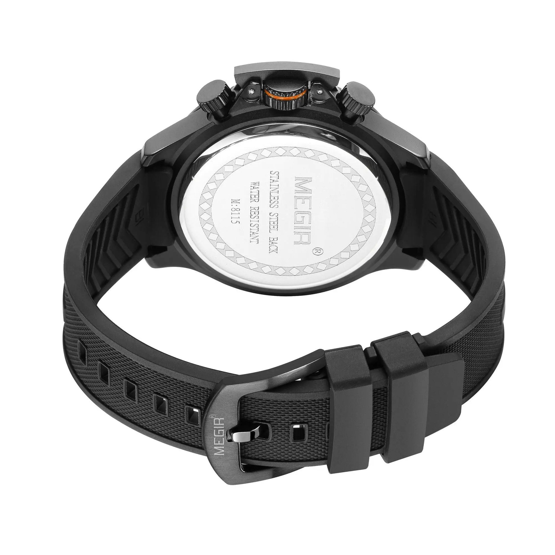 MEGIR Relogio Masculino Luxury Quartz Watch for Men Yellow Silicone Strap Military Sport WristWatch Chronograph with Auto Date 8115 by MEGIR WATCH GROUP