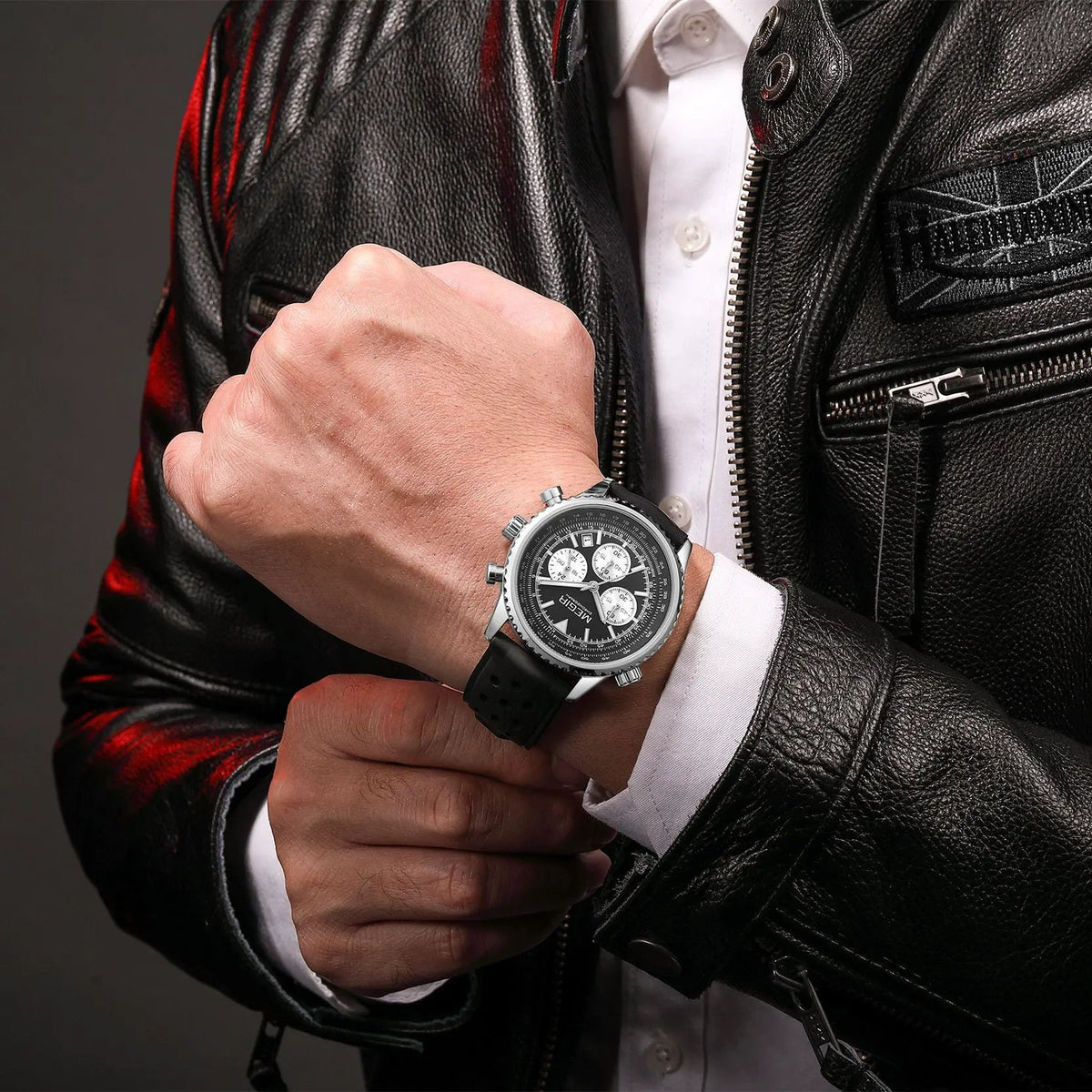 MEGIR Luxury Men Watches Fashion Silicone Band Quartz Military Wristwatch Waterproof Big Dial Male Sport Chronograph with Date Clock 2236 by MEGIR WATCH GROUP