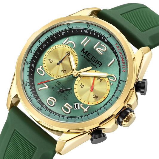 MEGIR Men Watches Luxury Quartz Wristwatch Gray Waterproof Military Sports Chronograph Silicone Strap Clock Montre Homme 2230 by MEGIR WATCH GROUP