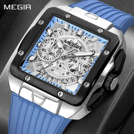 MEGIR Watch for Men Luxury Sport Quartz Wristwatch with Silicone Band Luminous Hands Date Male Chronograph Clock Reloj Hombre 2228 by MEGIR WATCH GROUP