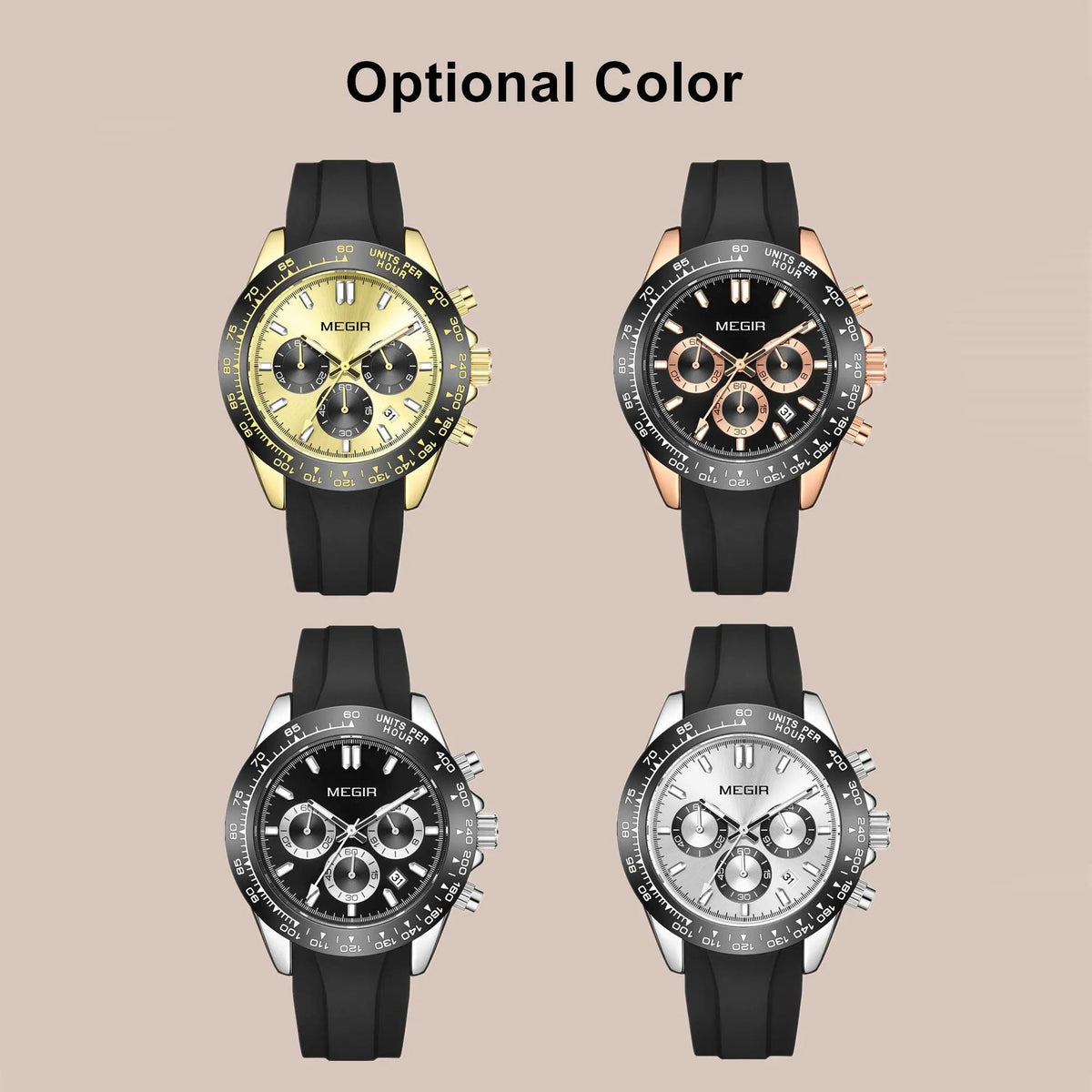 MEGIR Fashion Business Watches for Men Sport Quartz Wristwatch Waterproof Date Clock Chronograph 24-hour Relogio Masculino 8104 by MEGIR WATCH GROUP