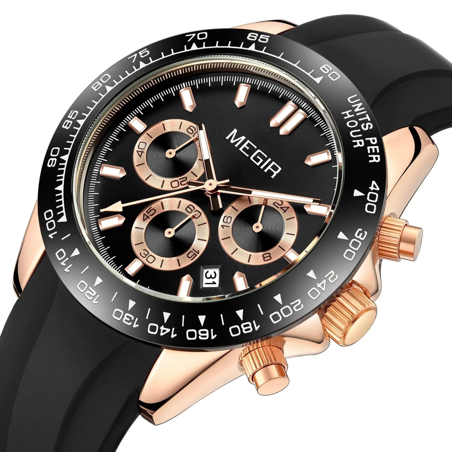 MEGIR Fashion Business Watches for Men Sport Quartz Wristwatch Waterproof Date Clock Chronograph 24-hour Relogio Masculino 8104 by MEGIR WATCH GROUP
