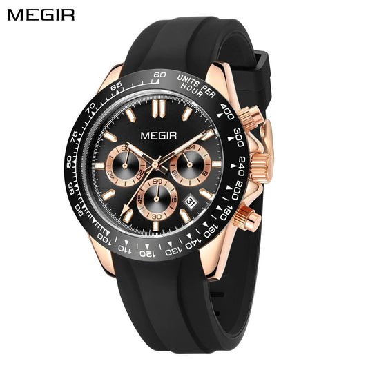 MEGIR Fashion Business Watches for Men Sport Quartz Wristwatch Waterproof Date Clock Chronograph 24-hour Relogio Masculino 8104 by MEGIR WATCH GROUP