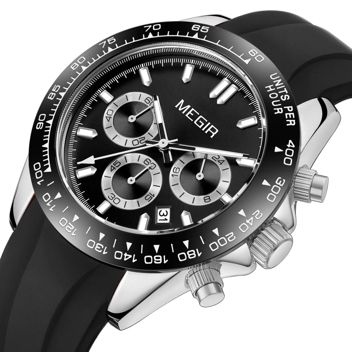 MEGIR Fashion Business Watches for Men Sport Quartz Wristwatch Waterproof Date Clock Chronograph 24-hour Relogio Masculino 8104 by MEGIR WATCH GROUP