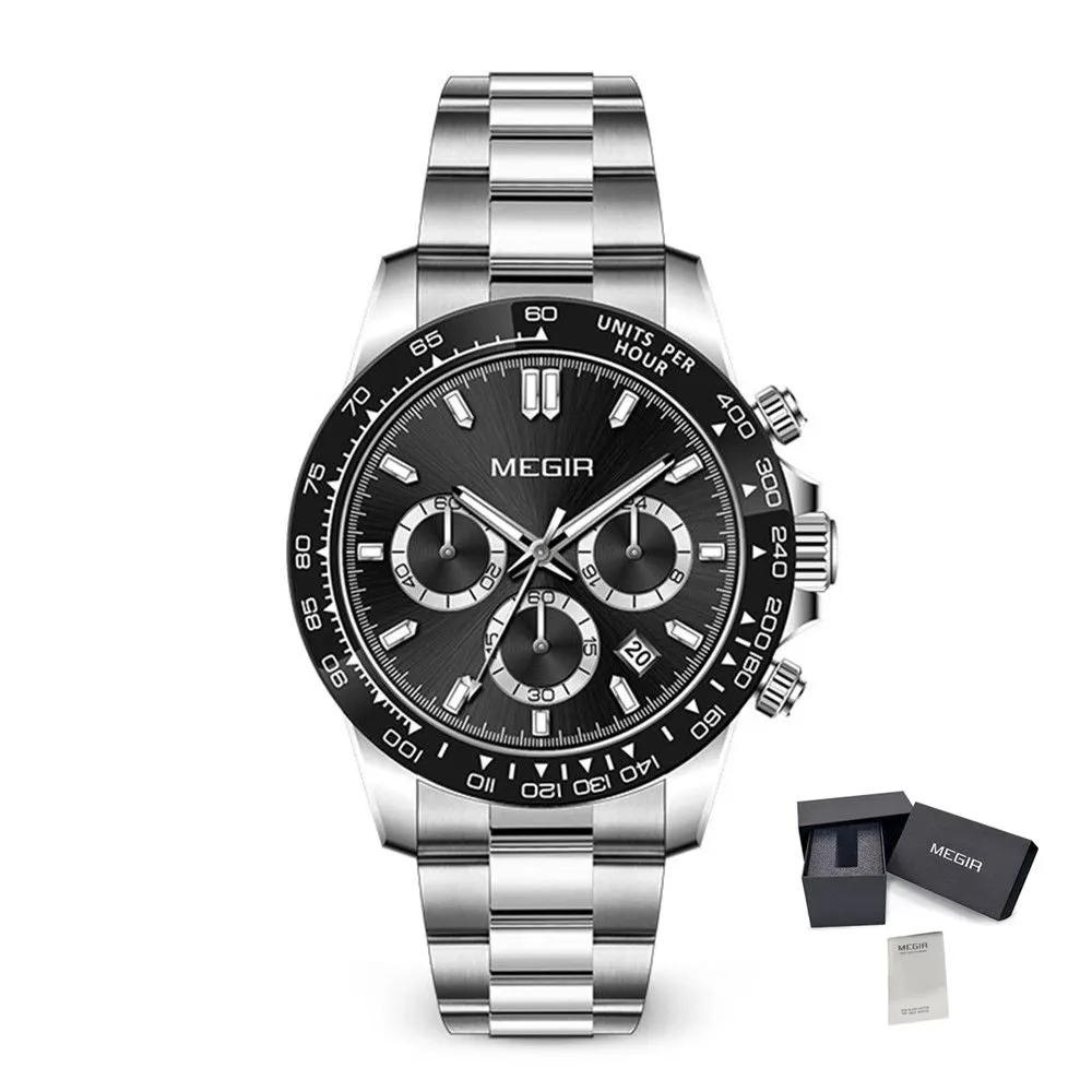 MEGIR Fashion Business Watches for Men Sport Quartz Wristwatch Waterproof Date Clock Chronograph 24-hour Relogio Masculino 8104 by MEGIR WATCH GROUP