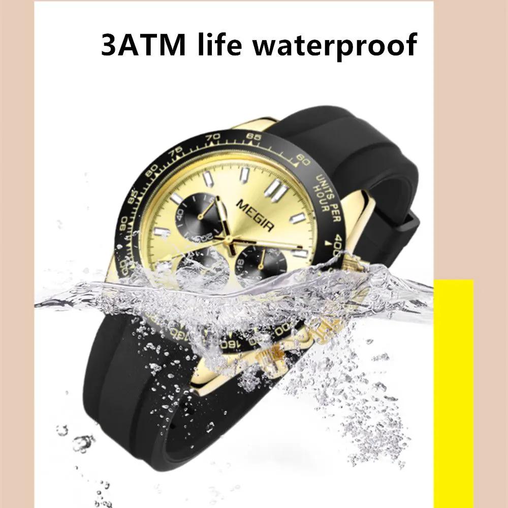 MEGIR Fashion Business Watches for Men Sport Quartz Wristwatch Waterproof Date Clock Chronograph 24-hour Relogio Masculino 8104 by MEGIR WATCH GROUP