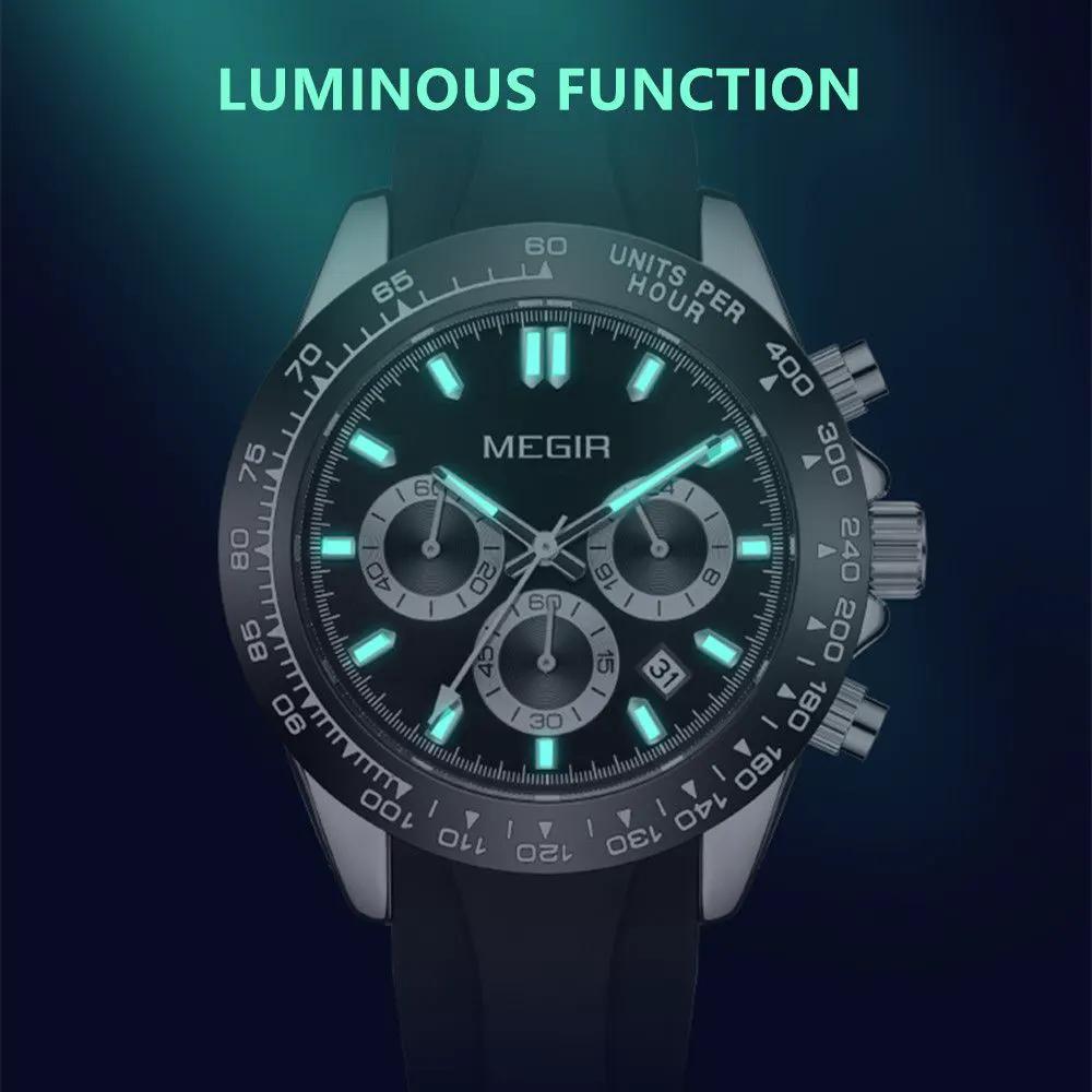 MEGIR Fashion Business Watches for Men Sport Quartz Wristwatch Waterproof Date Clock Chronograph 24-hour Relogio Masculino 8104 by MEGIR WATCH GROUP