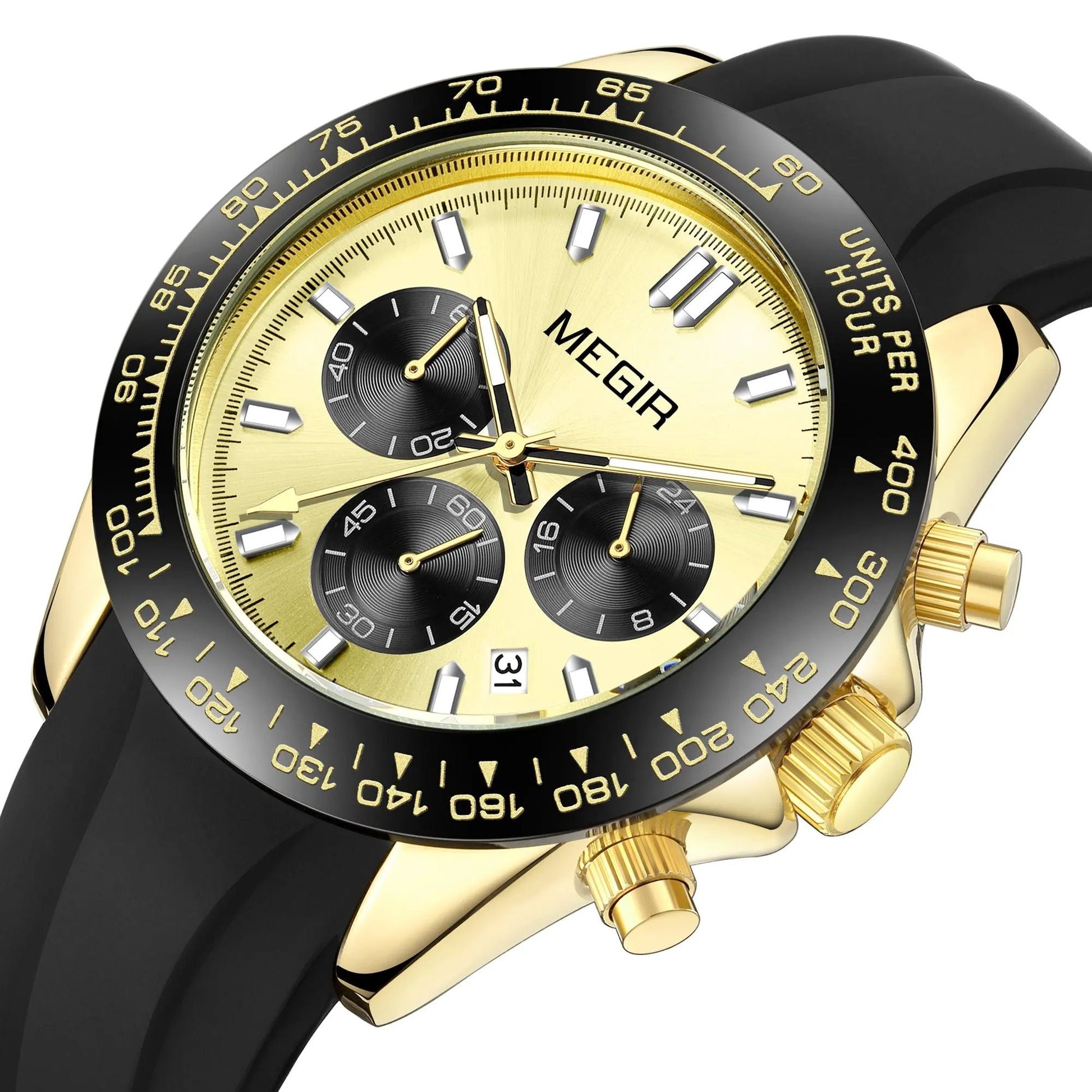 MEGIR Fashion Business Watches for Men Sport Quartz Wristwatch Waterproof Date Clock Chronograph 24-hour Relogio Masculino 8104 by MEGIR WATCH GROUP