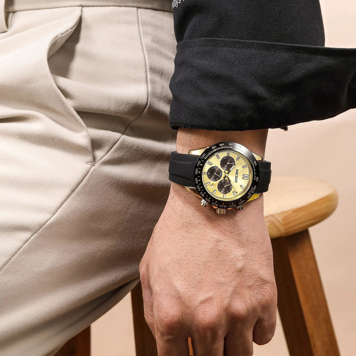 MEGIR Fashion Business Watches for Men Sport Quartz Wristwatch Waterproof Date Clock Chronograph 24-hour Relogio Masculino 8104 by MEGIR WATCH GROUP