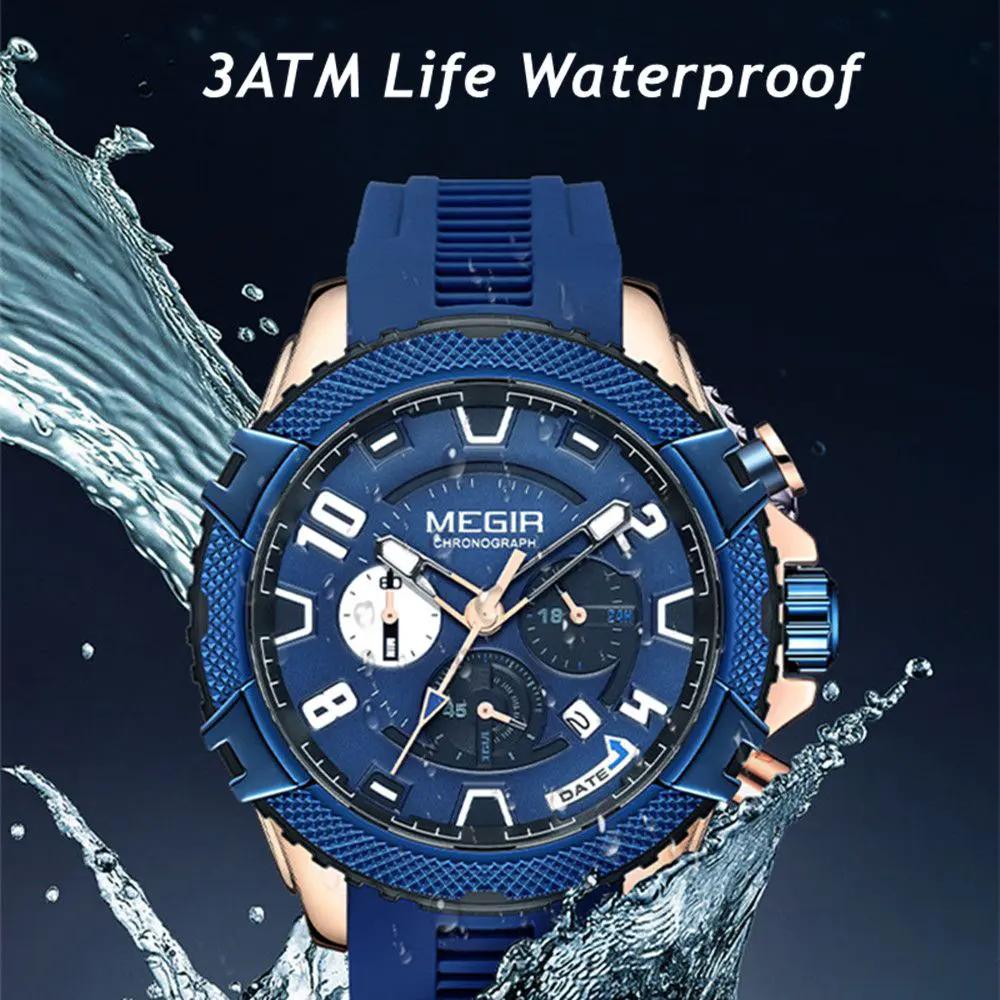 MEGIR Luxury Men's Watches Fashion Sport Quartz Watch Waterproof Date Chronograph Military Wristwatches Clock Reloj Hombre 2200 by MEGIR WATCH GROUP