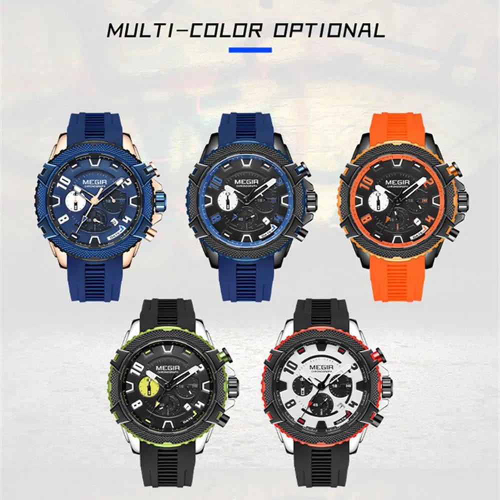 MEGIR Luxury Men's Watches Fashion Sport Quartz Watch Waterproof Date Chronograph Military Wristwatches Clock Reloj Hombre 2200 by MEGIR WATCH GROUP