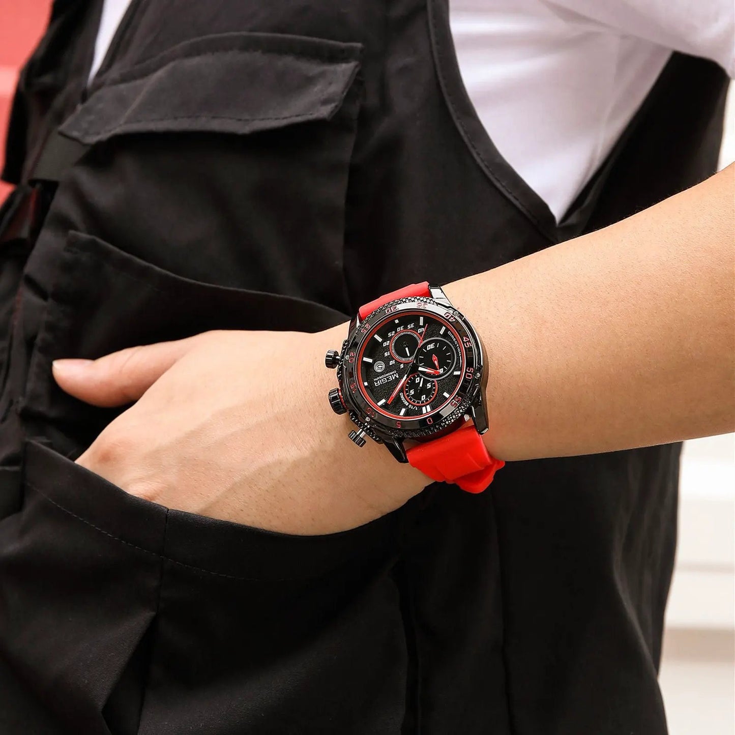 MEGIR Men's Watches Luxury Military Sport Wristwatches Waterproof Luminous Silicone Strap Quartz Chronograph Reloj Hombre 2211 by MEGIR WATCH GROUP